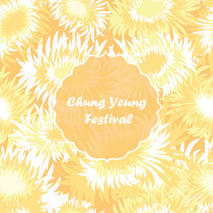 Fototapeta na wymiar Greeting card Chung Yeung Festival. Holiday of Double Ninth Festival. Poster. Vector illustration.