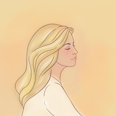 portrait of a young girl in profile