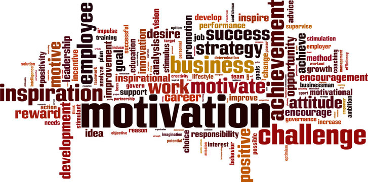 Motivation word cloud concept. Vector illustration