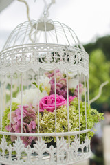 Flowers decorate a beautiful wedding