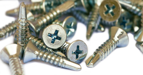 Website banner of screws on a white background