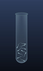 Spermatozoons sperm in a test-tube. In vitro fertilization IVF . Artificial insemination. Spermogram. Male infertility. Illustration for web or typography magazine, brochure, flyer, poster .
