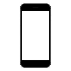 vector drawing mockup phone matte black color on white background
