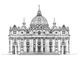 Saint Peter's basilica, Vatican, Rome. Sketch collection