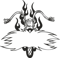 Motorcycle template with signboard