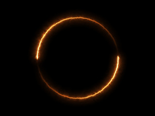 Abstract Fire Effect Element Design on Black Background