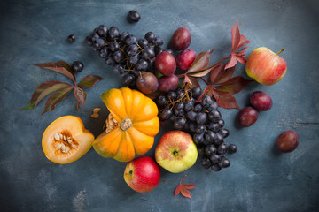 Autumn fruits  and vegetables