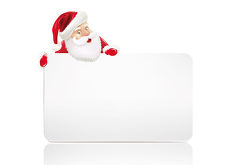 Weihnachtsmann hinter Schild