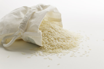 Thai Jasmine rice,on white background
