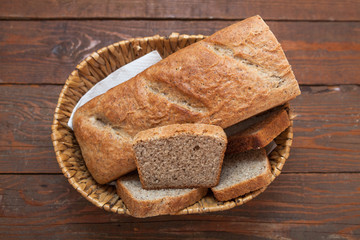 Rustic homemade whole wheat bread