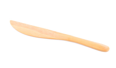 Wooden spoons on white background