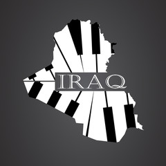 iraq map logo made from piano