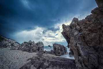 The famous Kathisma beach in Lefkada island Greece
