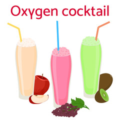 Oxygen cocktail icon with straw