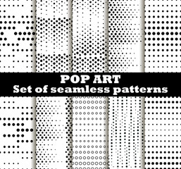 Materiał do szycia Dotted, Pop Art seamless pattern background. Pop art dotted retro style patterns. Vector illustrations.