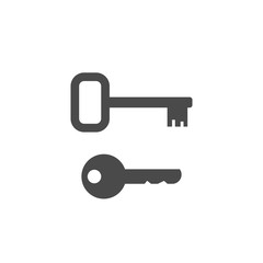Keys shape vector icons, door or padlock keys silhouette isolated on white background