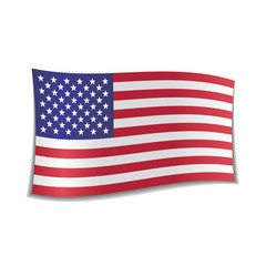 Isolated American flag, usa, waving. Vector illustration