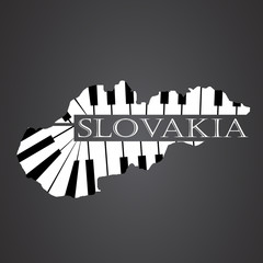 slovakia map logo made from piano