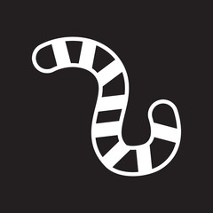 flat icon in black and white style insect caterpillar 