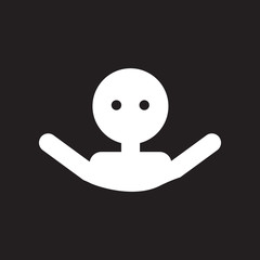 flat icon in black and white style man swimmer  