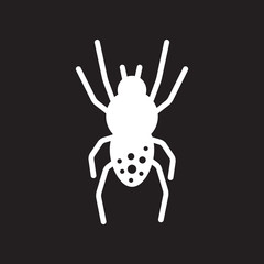 flat icon in black and white style spider insect  