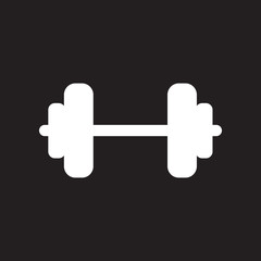 flat icon in black and white style barbell sport  