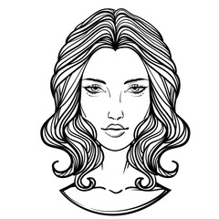 Virgo zodiac sign as a beautiful girl. fashion vector illustration