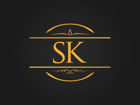 Monogram SK Logo Design By Vectorseller TheHungryJPEG.com #Sponsored #Logo,  #AFFILIATE, #SK, #Monogram, #TheHungryJPEG | Sk logo, Logo design, S logo  design