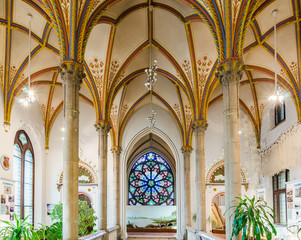 Interior of the castle Vajdahunyad in Budapest.