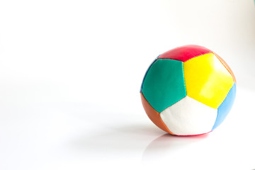 Child toy ball for improve baby skill on white background