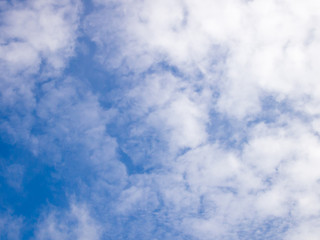 Clear blue sky with white cloud background