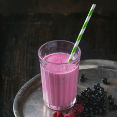 Homemade raspberry smoothie