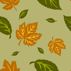 Autumn leaves seamless pattern