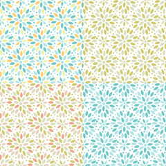 seamless  floral background 4 color combinations