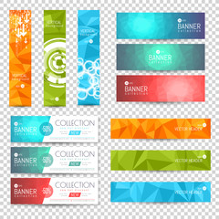Site Banner Collection. Polygon and Blurred Effects. Headers. Hero Backgrounds