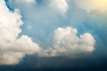 Dramatic sky with stormy clouds