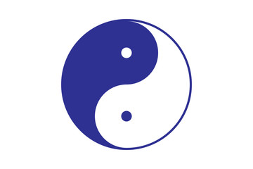 Blue jin jang symbol - obrazy, fototapety, plakaty