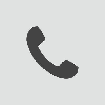 Phone Call vector icon. Style is flat symbol, gray color,