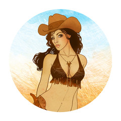 Illustration of taurus  astrological sign as a beautiful girl