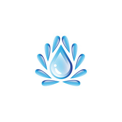 Water Drop Icon - Isolated On White Background. Vector Illustration, Graphic Design. For Web, Websites, Print Material