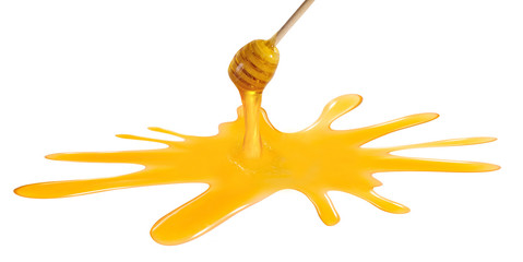 Image of splashes of honey close-up