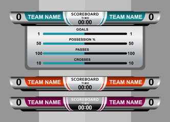 scoreboard sport template for football or soccer, vector illustration