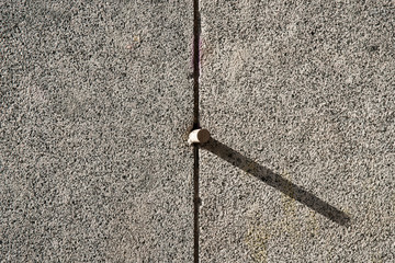 Metal pintle or dowel in a granite wall