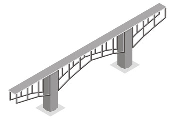 isometric view of the bridge, isolated on a white background
