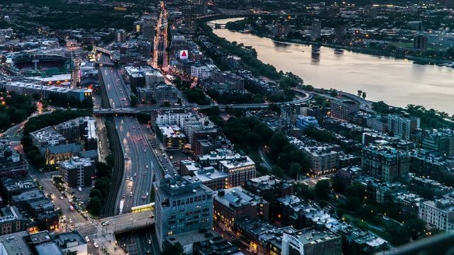  Aerial view of the Boston from Prudential Center, Boston, USA
