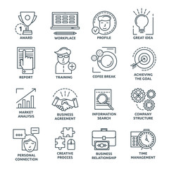 Coworking Monochrome Linear Icons 