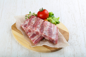 Raw pork ribs