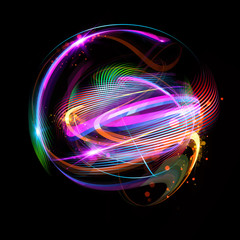 Abstract ring background. Glowing spiral. The energy flow tunnel. shine round frame with light circles light effect. glowing cover. Space for message. Light sphere. Atom power.