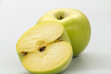 green apple on white background