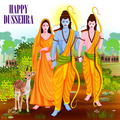 Happy Dussehra background showing festival of India - 121481407